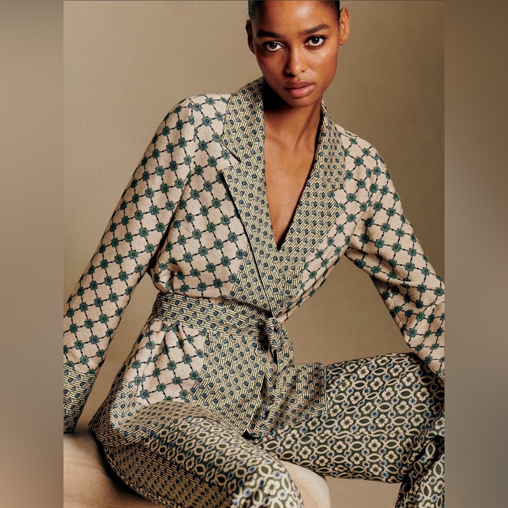 Sezane Amiris Shirt - Sézane X Antoinette Poisson Dominote Patchwork Print